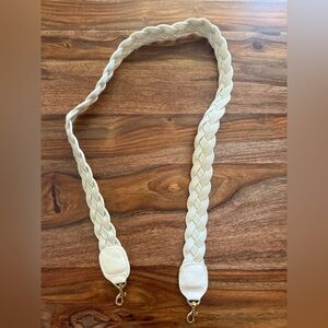 Clare V Cream Braided Crossbody Strap